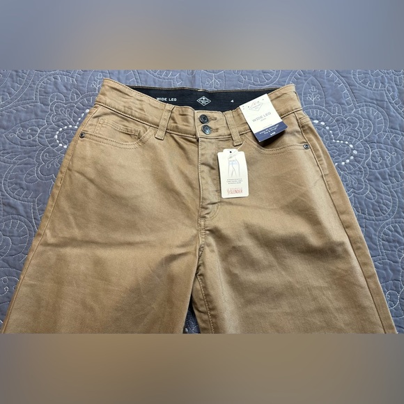 St Johns Bay Women’s Tan Hi Rise Wide Leg Jeans NWT Size 4 - Picture 10 of 13